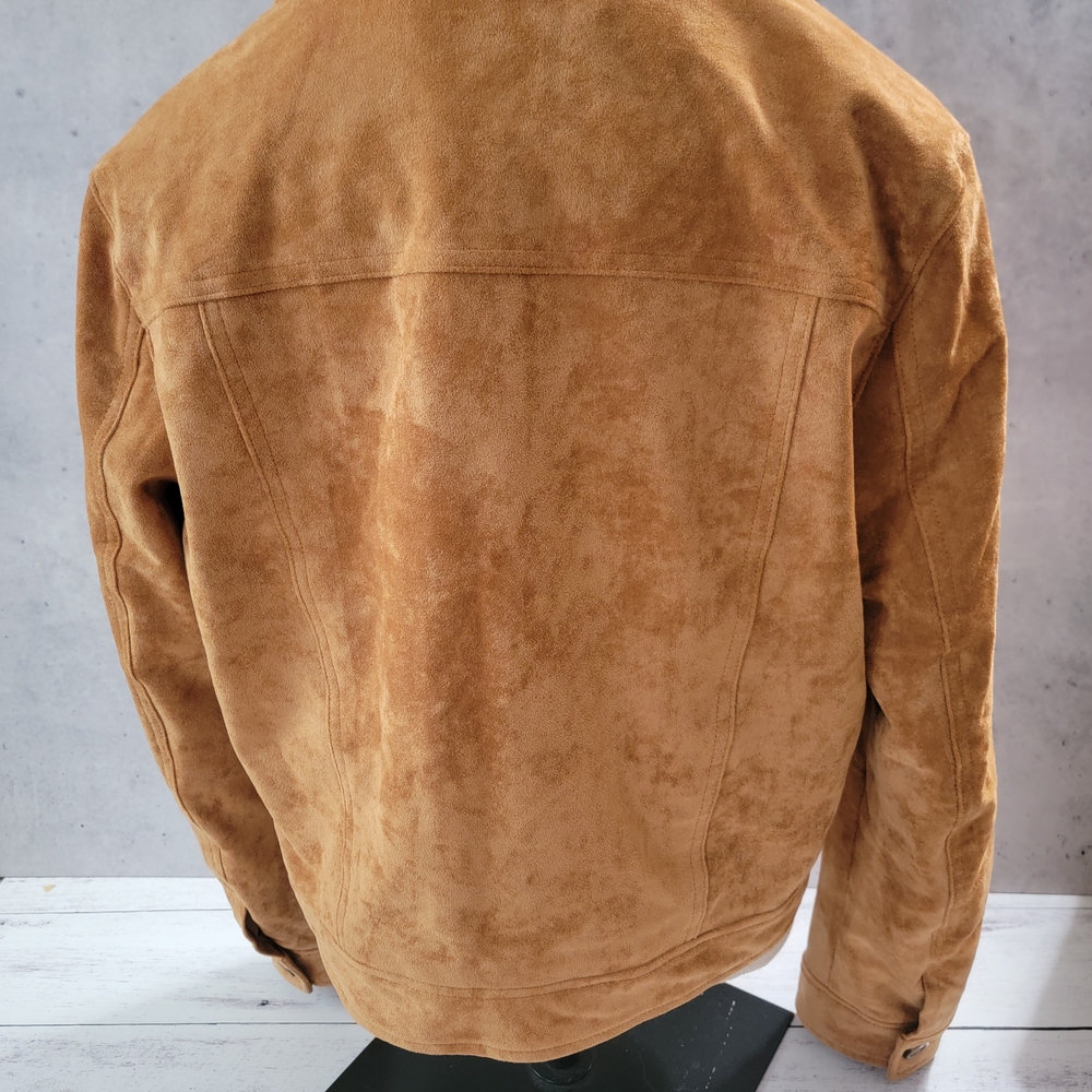Blank NYC Camel Cropped Suede Shirt Jacket - Picture 3 of 5